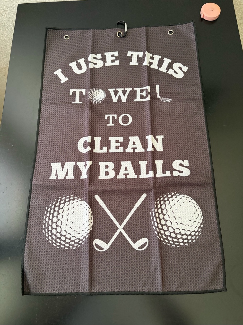 Humorous Golf Cleaning Towel in Dark Gray - I Use This Towel